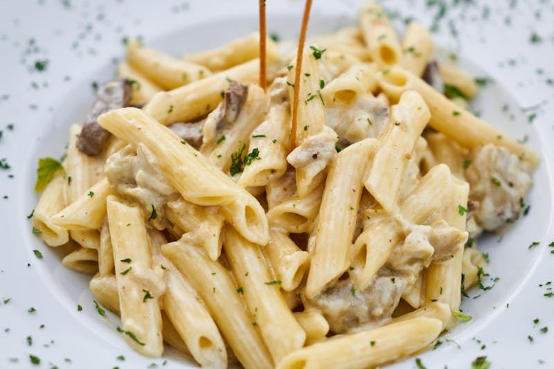 Creamy pasta with rich sauce